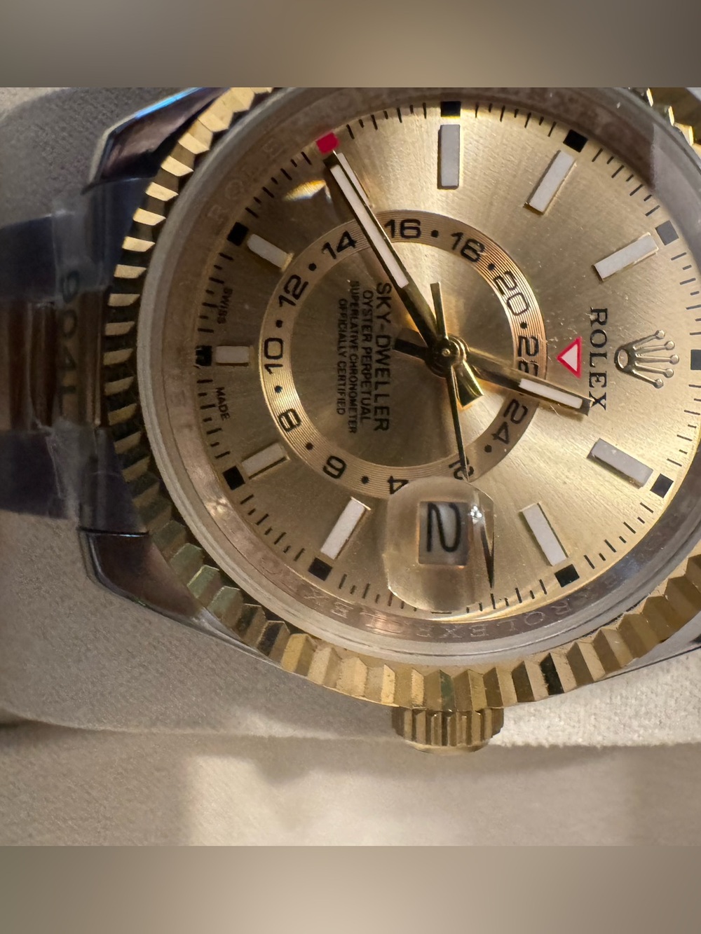 Rolex Sky-Dweller (Inauthentic) Men's Gold Tone Watch - Champagne Dial